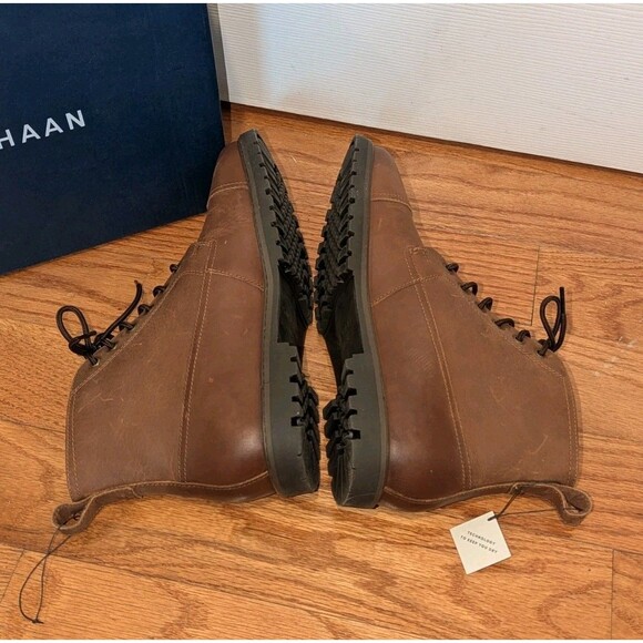 Quiet Luxury Cole Haan Grand+ Lug Chukka Boots Brown Leather NIB Men\'s 8.5‎ main image 2